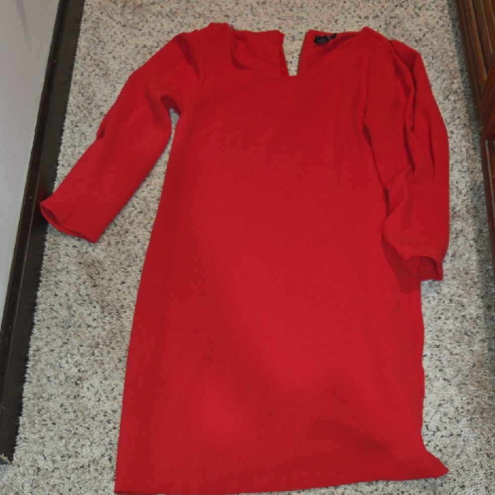 Nicole Miller Vibrant Red Long Sleeve Dress